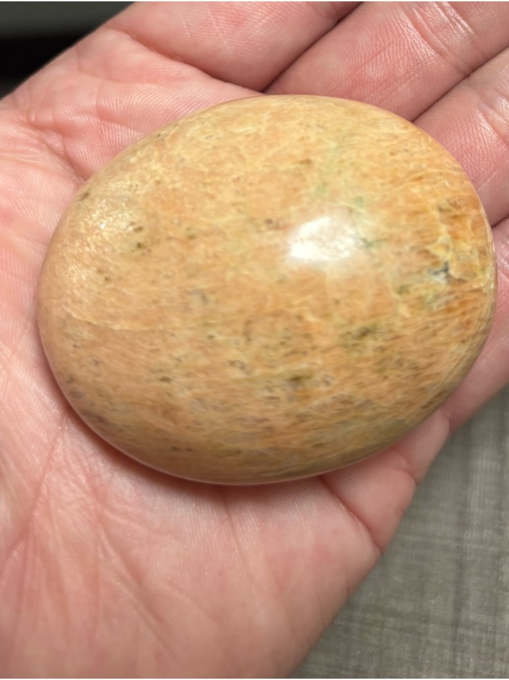 Polished Peach Jasper Palm Stone